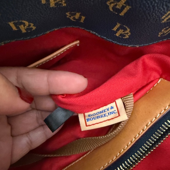 Dooney & Bourke Blue and Brown Signature Large Tote - Picture 13 of 14